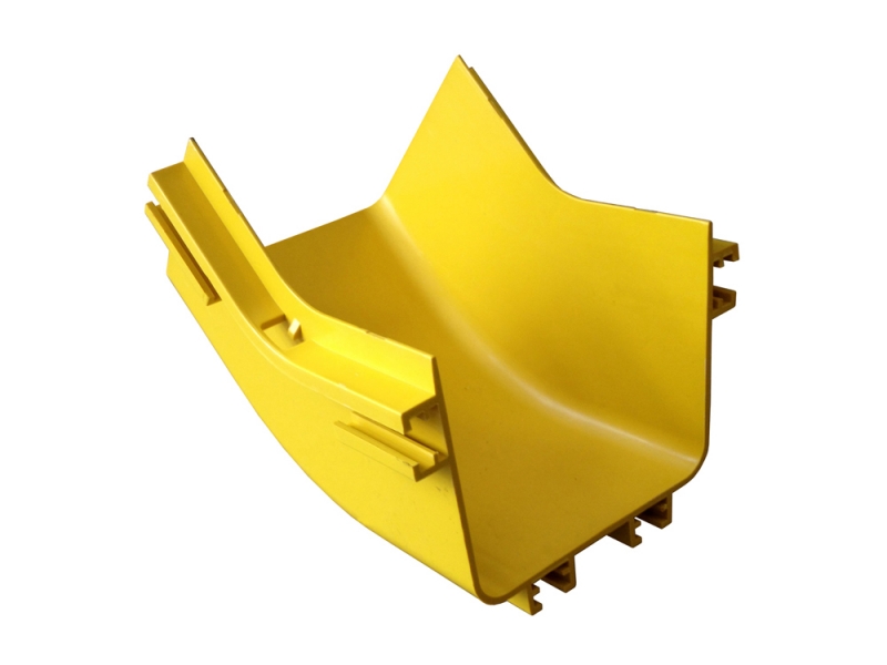 尾纖槽45度垂直下彎（黃色）